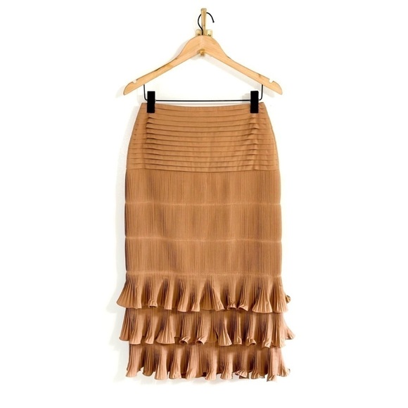 Johanna Ortiz Midi Ruffle Canela Flavour Pleated Skirt - Picture 2 of 8